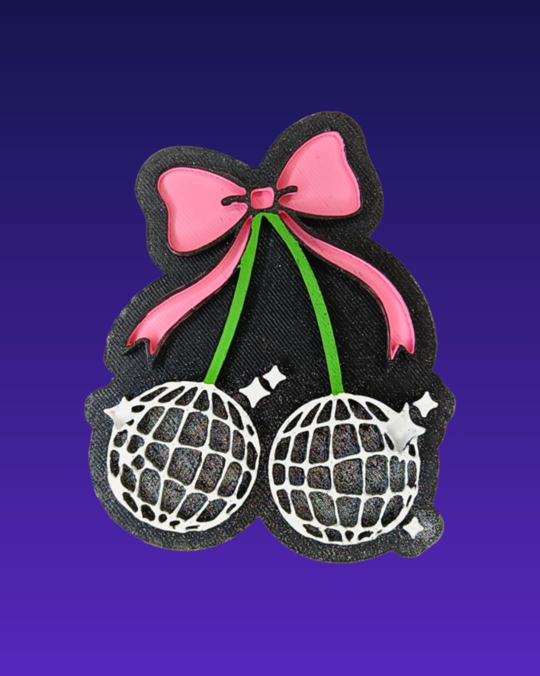 Disco Cherries Car Air Freshener – Retro Glitter Hanging Auto Freshener