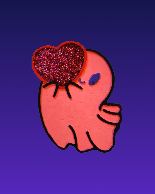 Cute Ghost with Heart Car Air Freshener – Spooky Sweet Hanging Auto Freshener