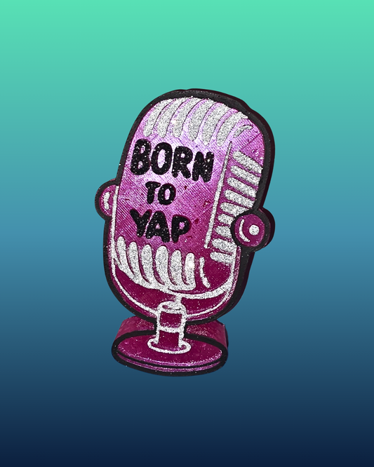 Born to Yap Microphone Car Air Freshener – Funny Quote Hanging Auto Freshener
