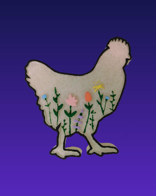 Chicken with Flowers Car Air Freshener – Cute Farmhouse Hanging Auto Freshener