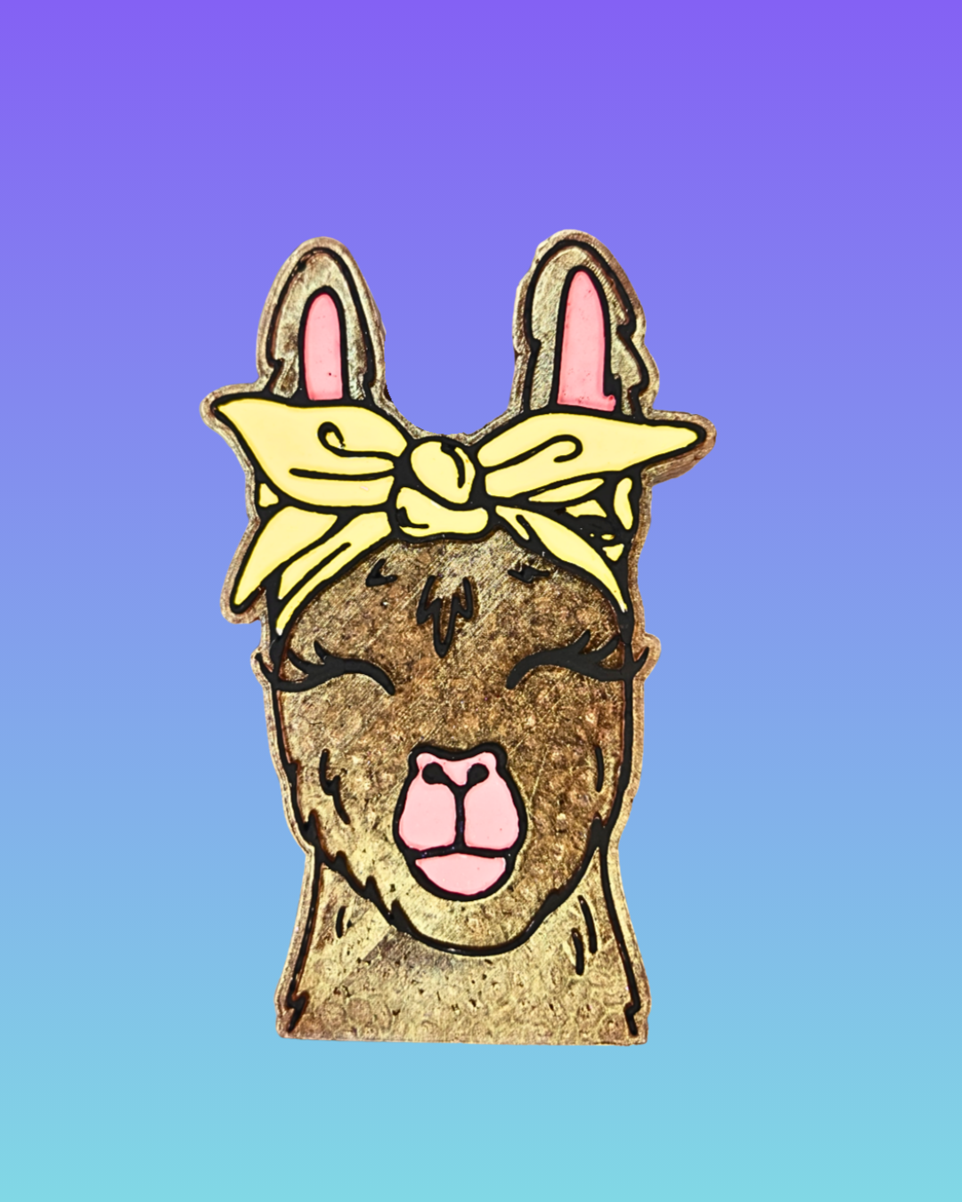 Llama with Bow Car Air Freshener – Cute Farm Animal Hanging Auto Freshener