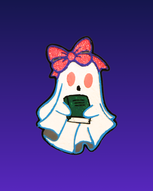 Ghost Reading Book Car Air Freshener – Cozy Spooky Hanging Auto Freshener