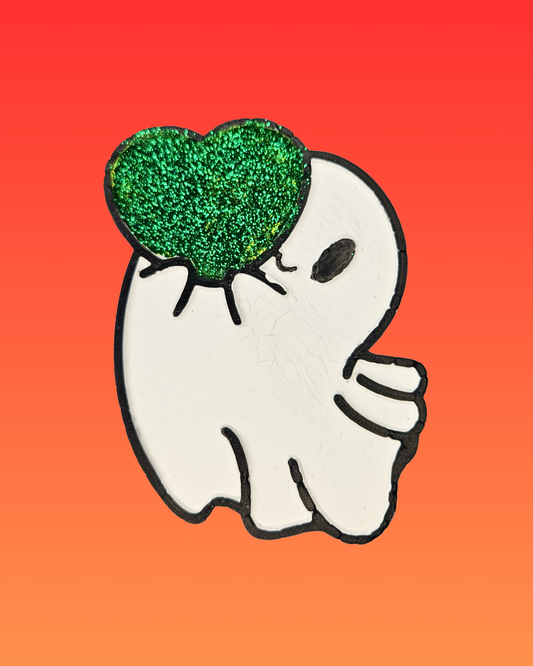 Cute Ghost with Heart Car Air Freshener – Spooky Sweet Hanging Auto Freshener